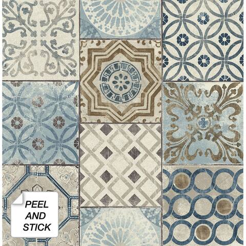 NextWall Moroccan Tile Peel and Stick Removable Wallpaper