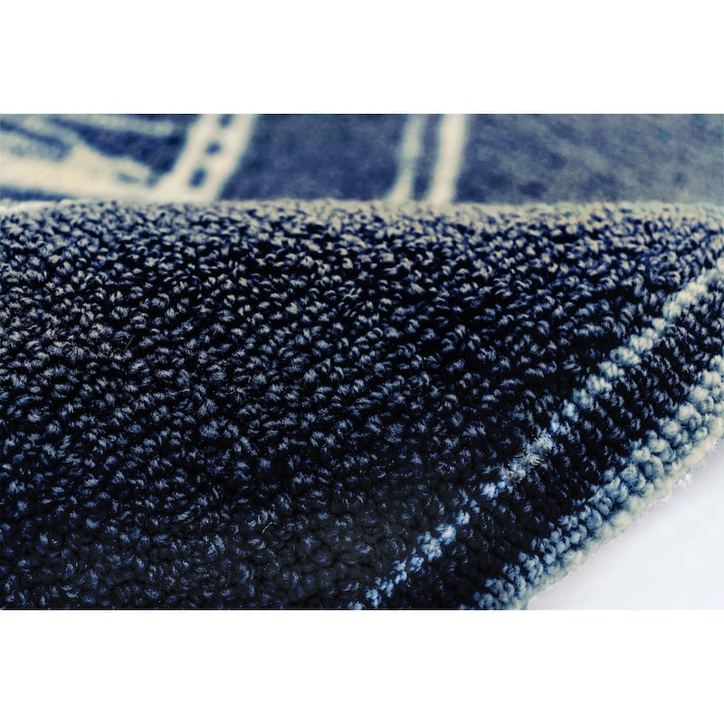 Liora Manne Frontporch Compass Indoor/Outdoor Rug Navy 5' RD - 5' RD