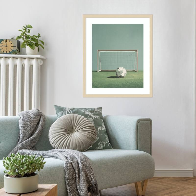 Soccer Goal by Andreas Magnusson Wood Framed Wall Art Print