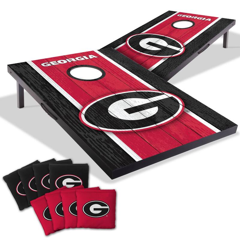 Georgia Bulldogs NCAA Compact 2x3 Tailgate Cornhole Board Set - Include Team Bags + LED Lights