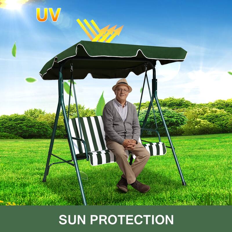 Costway Loveseat Patio Canopy Swing Glider Hammock Cushioned Steel