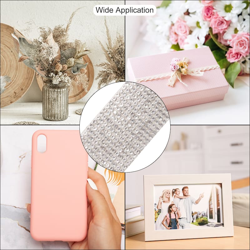 6pcs Self-Adhesive Rhinestone Ribbon for DIY Arts Craft