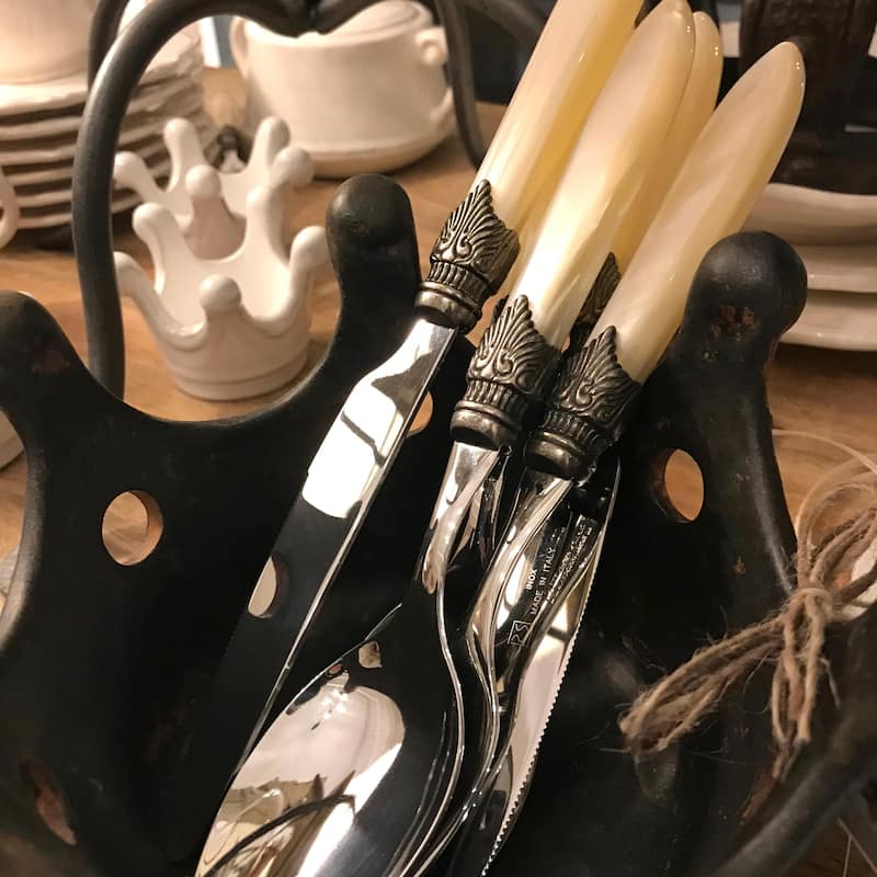 Euro Ceramica Laura 5 Piece Stainless Steel Flatware Set - Made in Italy