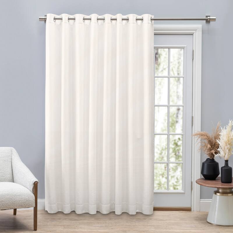 Porch & Den Peete Grass Cloth Grommet Patio Panel - 110 x 84 - White