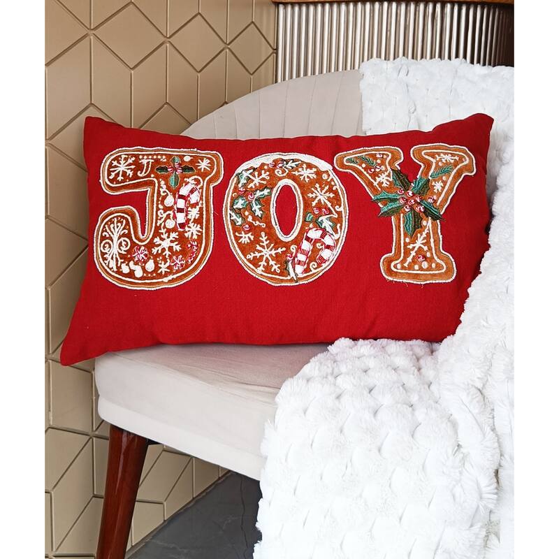 Vibhsa JOY Christmas Pillow 14" x 24"