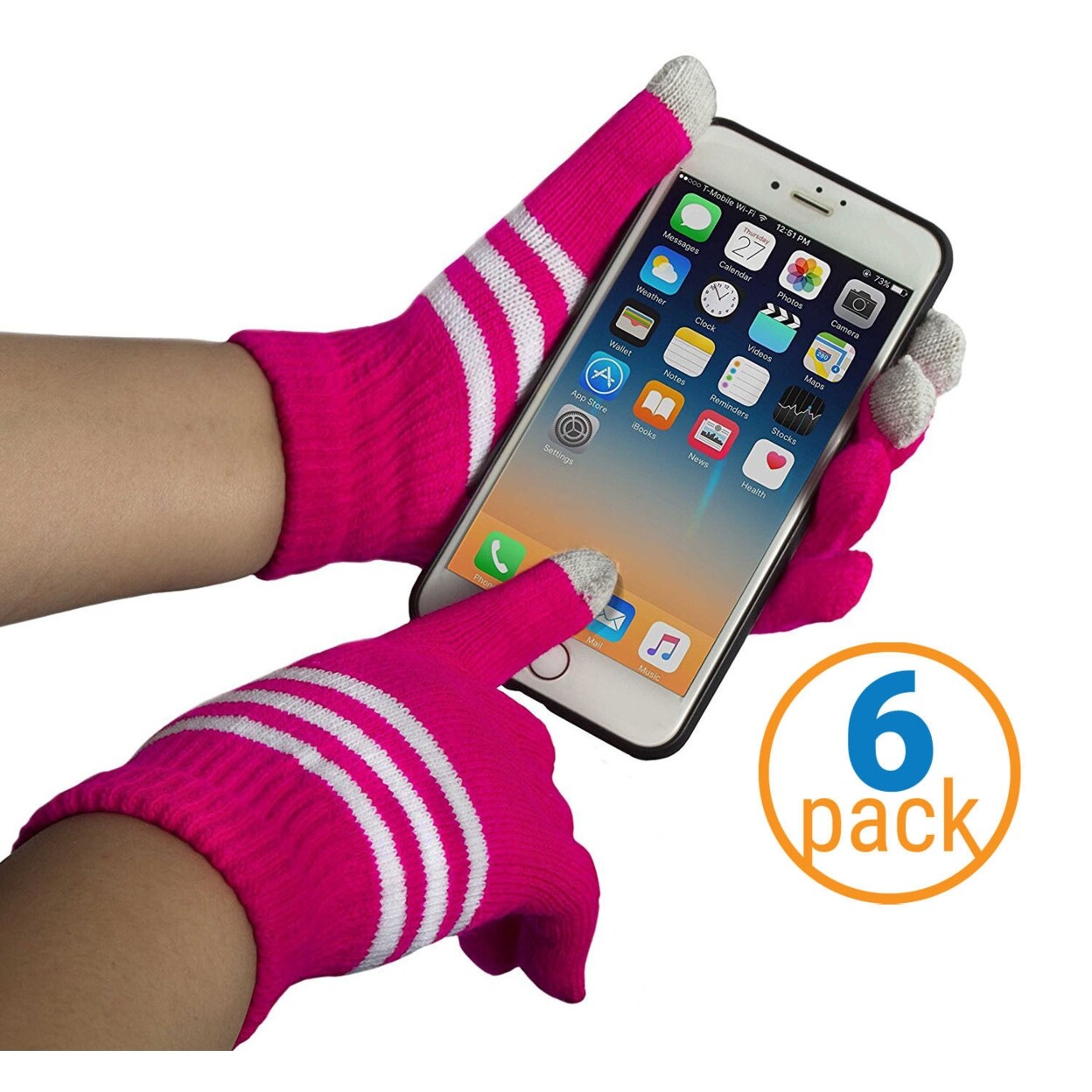 Shop Women S Warm Winter Touchscreen Gloves 6 Pair Iphone