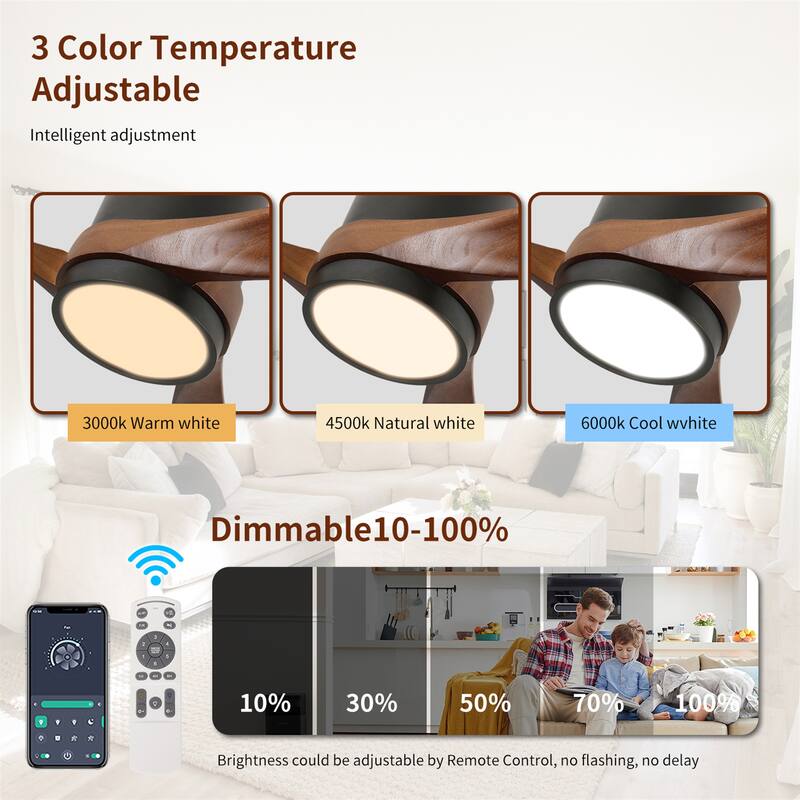 60-Inch Indoor/Outdoor Flush Mount Ceiling Fan with Light