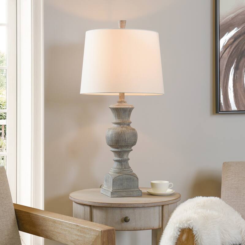 Arden Polyresin Table Lamp - Linen Shade