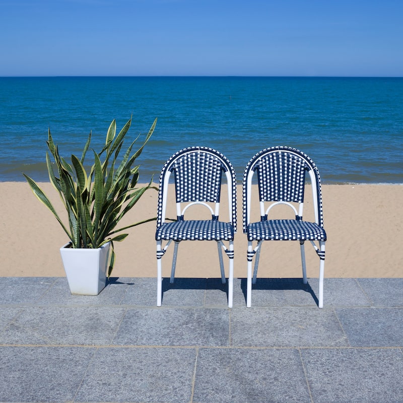 SAFAVIEH Emiliana Outdoor Side Chair Set of 2 (Fully Assembled) - 20Wx35Dx22H