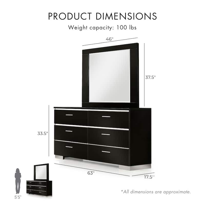 black 6-drawer dresser under $100 Ashley Danziar 6-Drawer Dresser in Matte Black