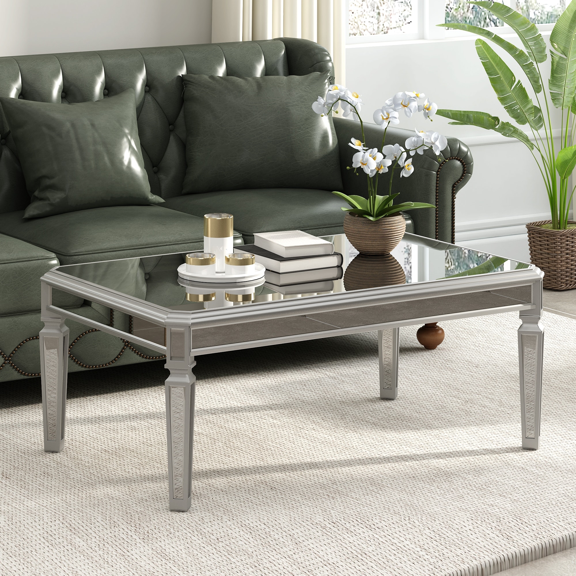 Mirrored end table 2024 with storage