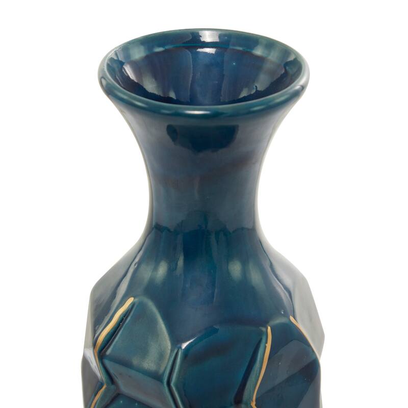 Blue Modern Smooth Glazed Stoneware Vase