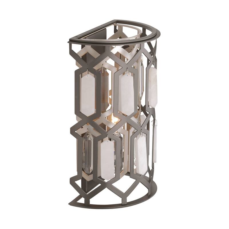 Minka Lavery 3582 Hexly 16" Tall Wall Sconce with Crystal Panel and