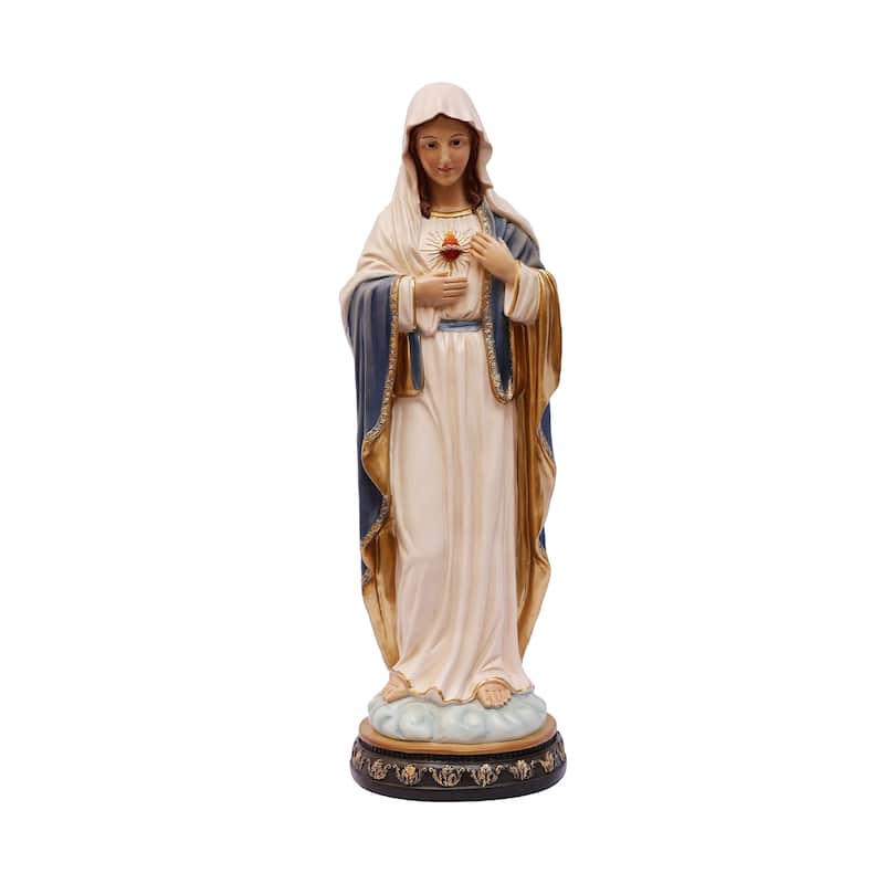Sacred Heart Virgin Mary Standing Outdoor Garden Statue - 24"