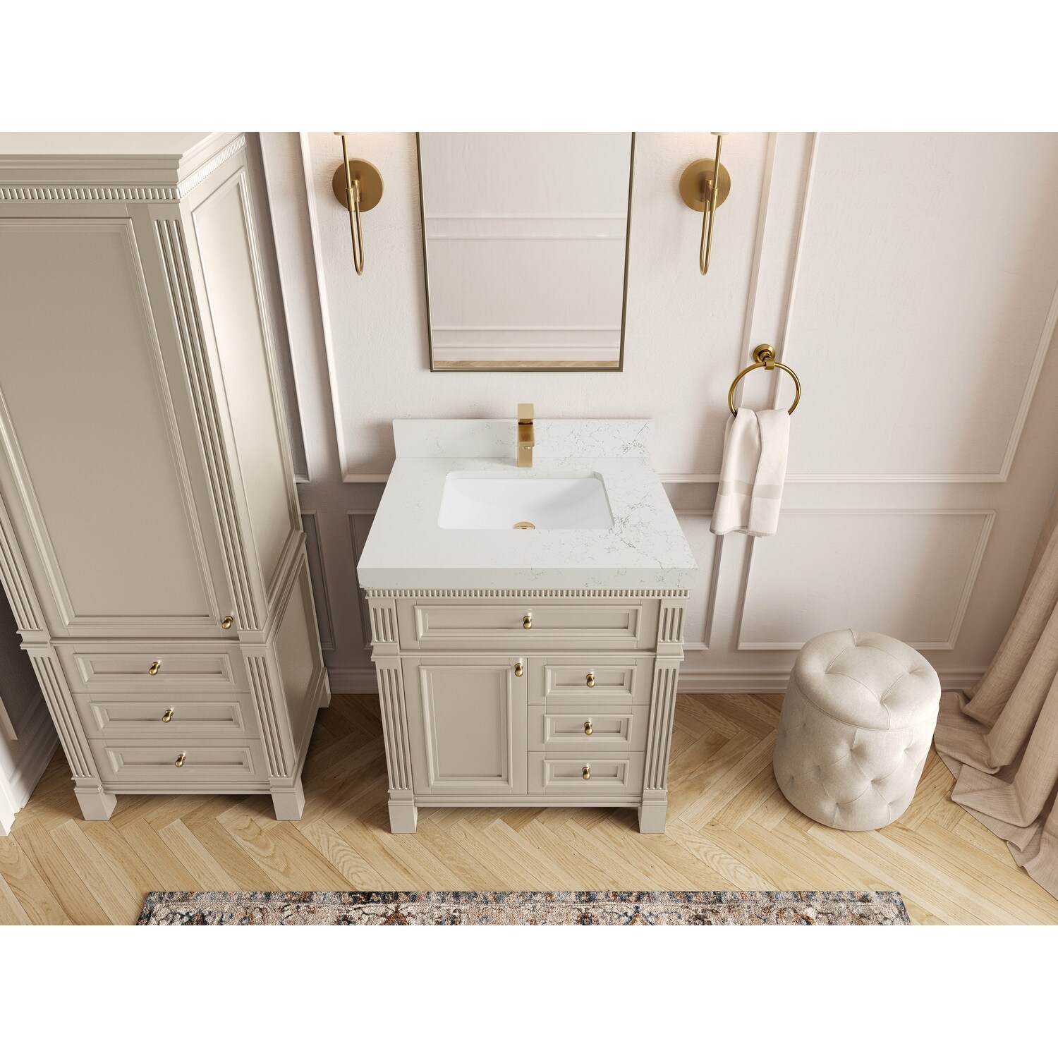 Willow Collections 30 in. W x 22 in. D Reeded Paris Single Sink Bathroom Vanity with Countertop