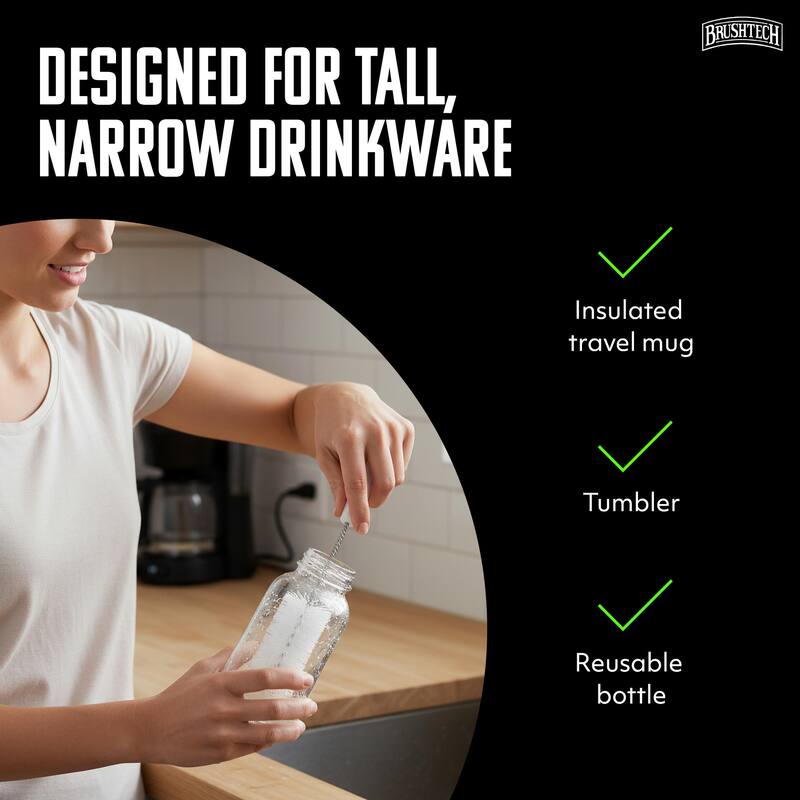 Brushtech Foam-Tipped Travel Mug Washing Brush - 15 in