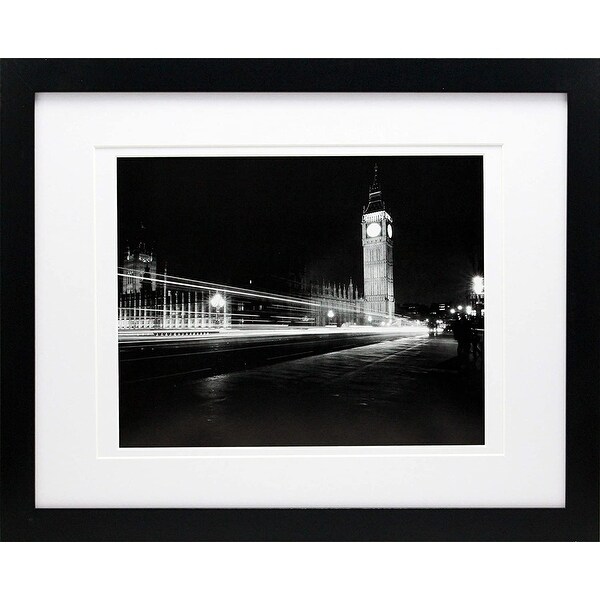 11x14 Black Gallery Picture Frame with 8x10 and 8.5x11 Mat Bed