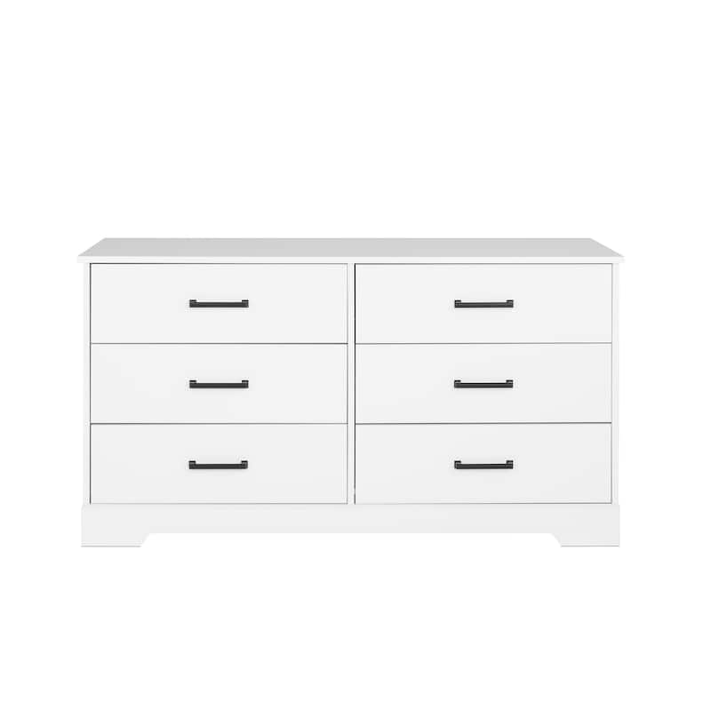 Prepac Rustic Ridge Farmhouse Chest, Wooden Bedroom Dresser with 6 Storage Drawers