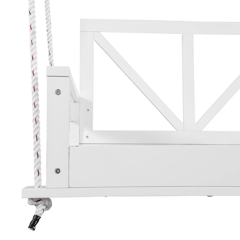 Acacia Wood Twin Size Patio Swing Bed by Leisure Zone