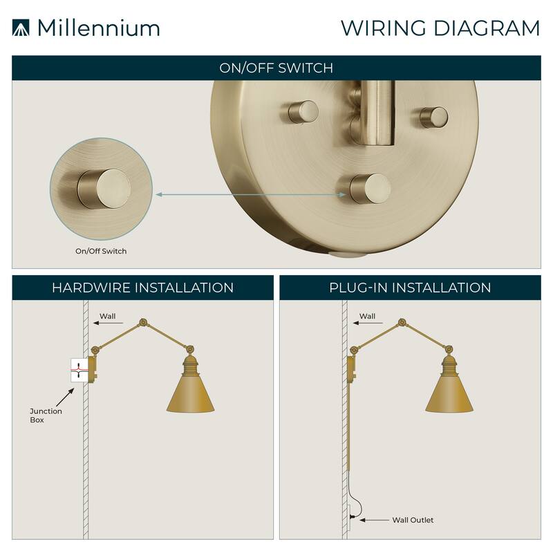 Evonne 1-Light Swing Arm Sconce Light