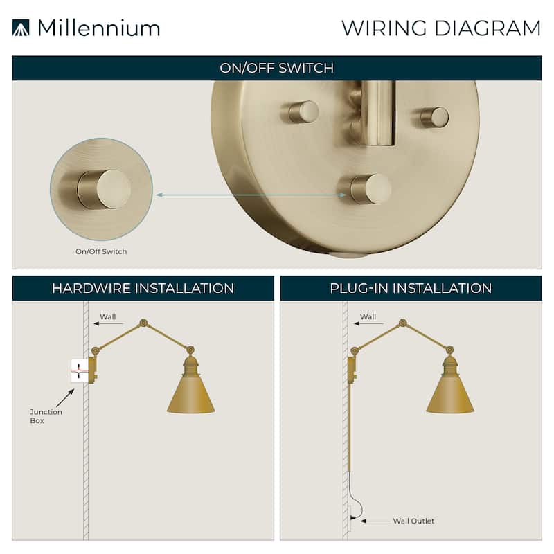 Millennium Lighting Edward 1 Light Swing Arm Sconce