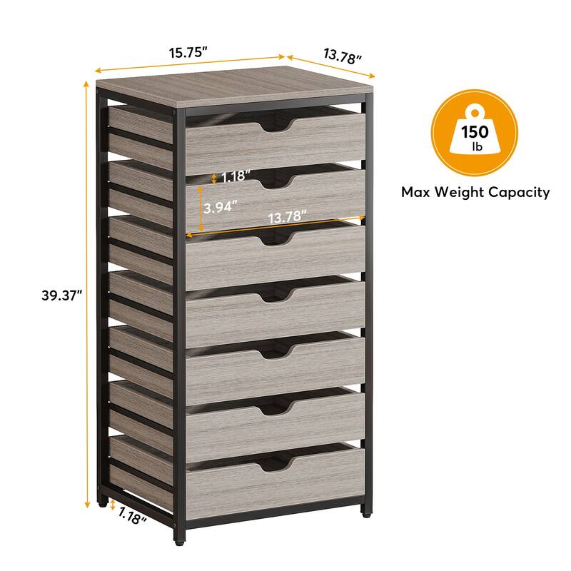 5-Drawer Chest & Wood 7 Drawer Storage Dresser Cabinet