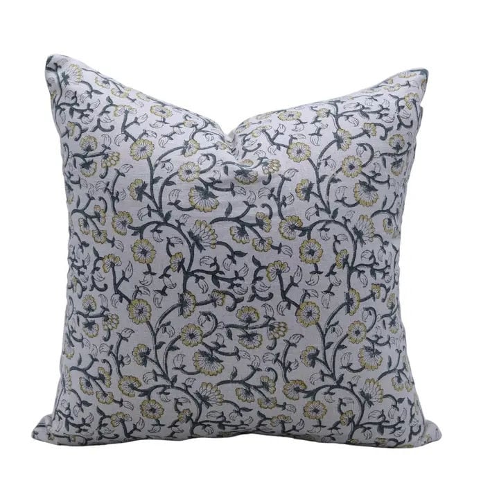 Decorative Floral Block Print Couch Case - Himachal