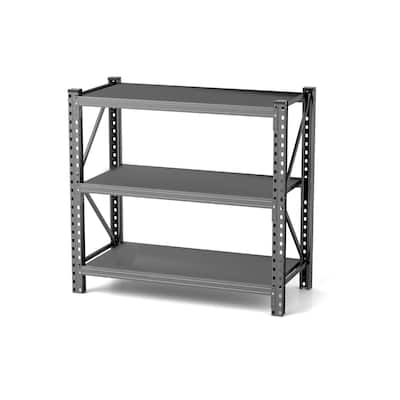 3-Tier H47.3 Industrial Shelving Rack Heavy Duty Steel Shelving Unit Adjustable