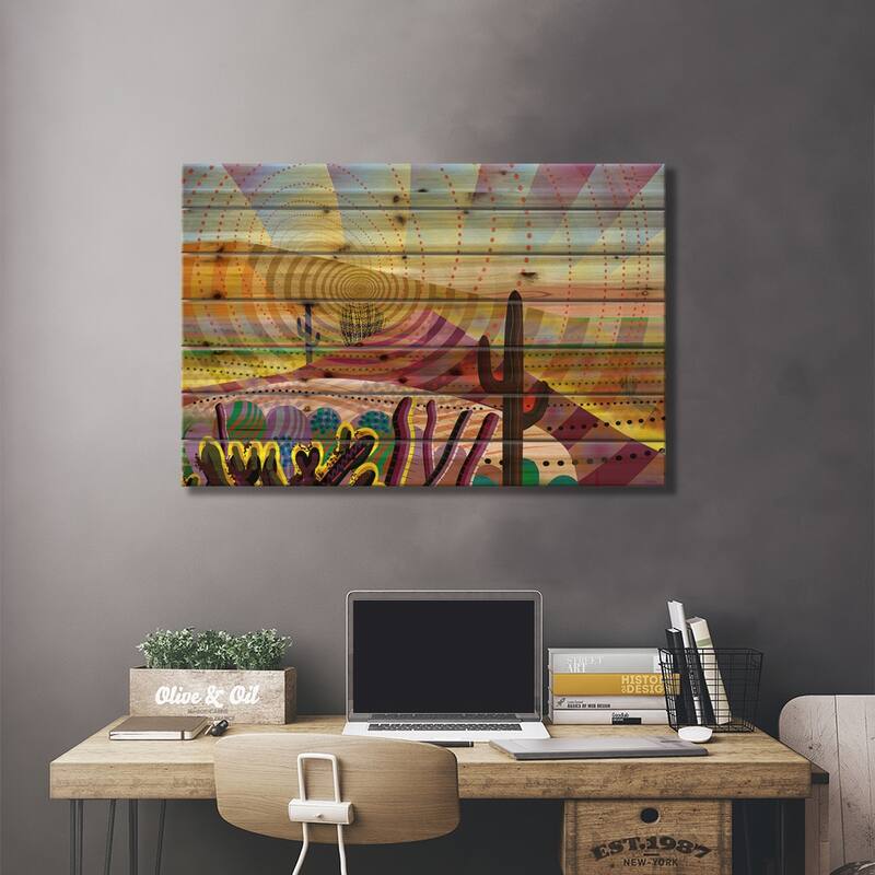 Desert Eye Print On Wood by Charles Harker - Multi-Color