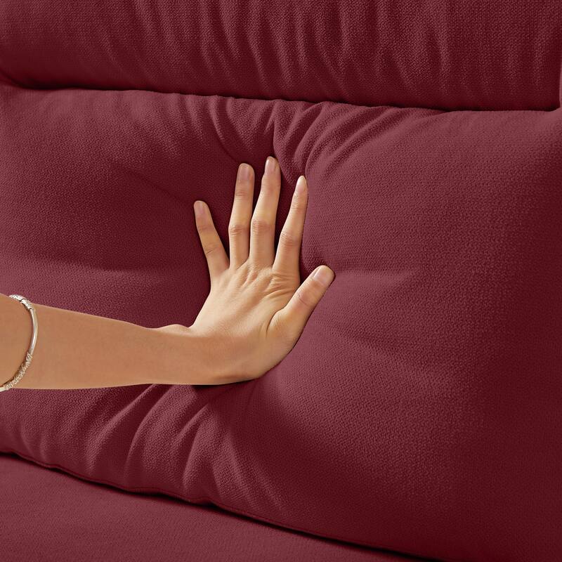 GDFStudio - Modern Snowfleece 3-Seater 82" Sofa with Rolled Arms