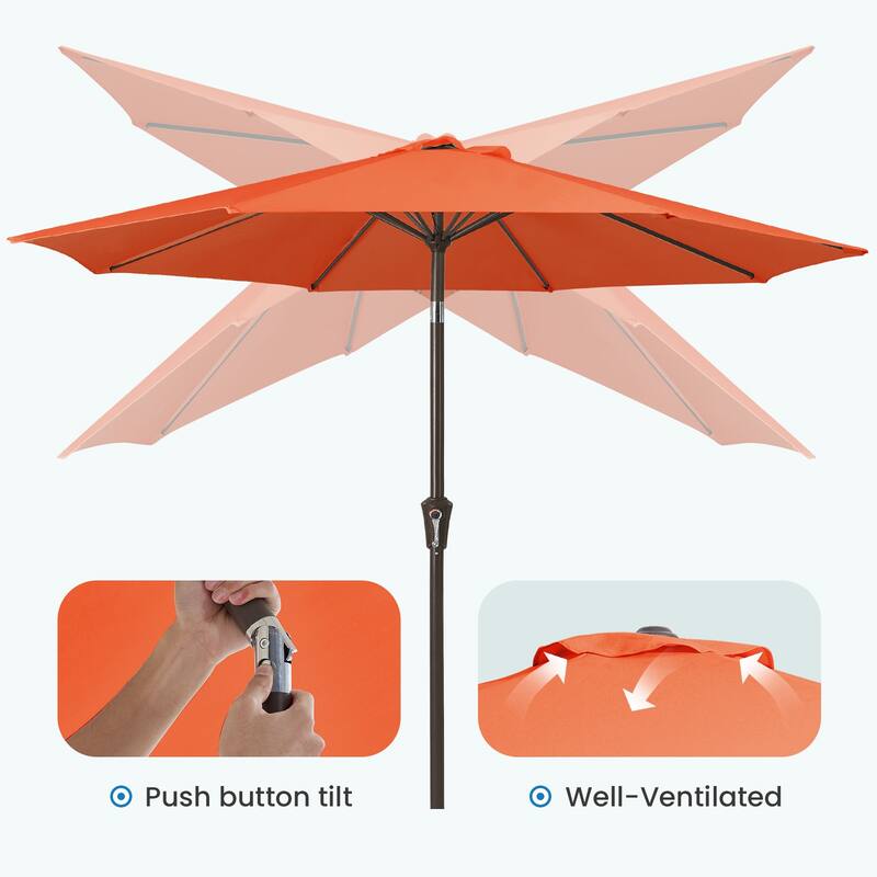 9-ft Patio Market Umbrella with UV-Risistance,Crank & Tilt