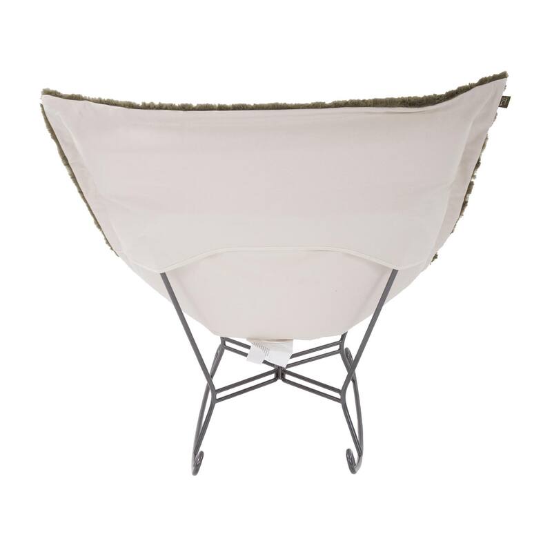 Allan Andrews Scroll Puff Rocker with Titanium Frame, Angora Collection