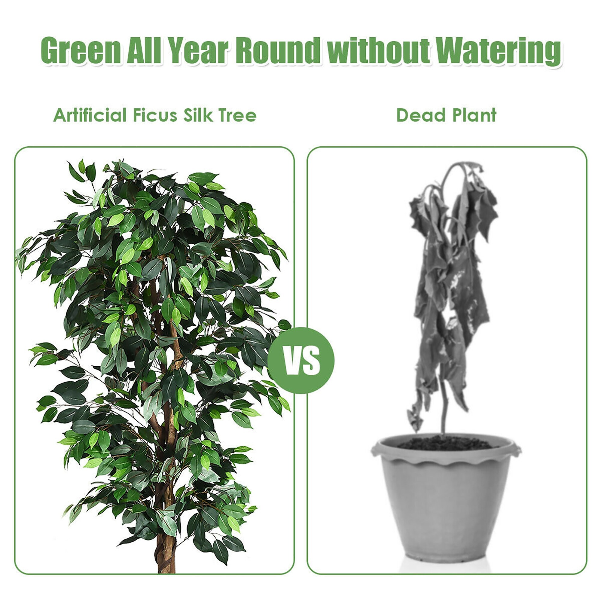 Costway 4 Feet 6 Feet Artificial Ficus Silk Tree Wood Trunks Green On Sale Overstock Costway 4 Feet 6 Feet Artificial Ficus Silk Tree Wood Trunks Green On Sale Overstock