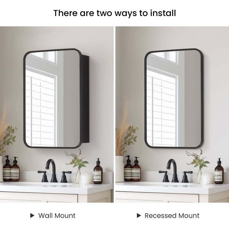 Talayuela Rectangular Aluminum Framed Medicine Cabinet with Mirror
