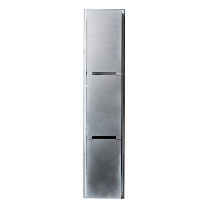 ALFI brand 8" x 36" White Matte Stainless Steel Vertical Triple Shelf Bath Shower Niche