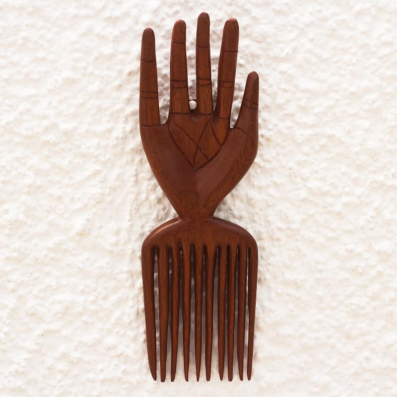 Novica Handmade All Fingers Are Not The Same Mahogany Wood Wall Art