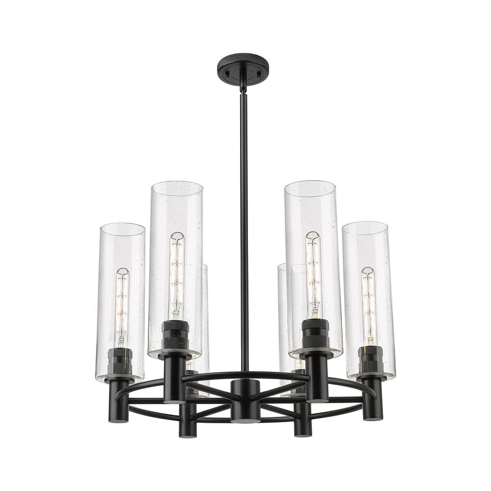 Innovations Lighting Crown Point - 6 Light 24" Stem Hung Chandelier with 12" Shade