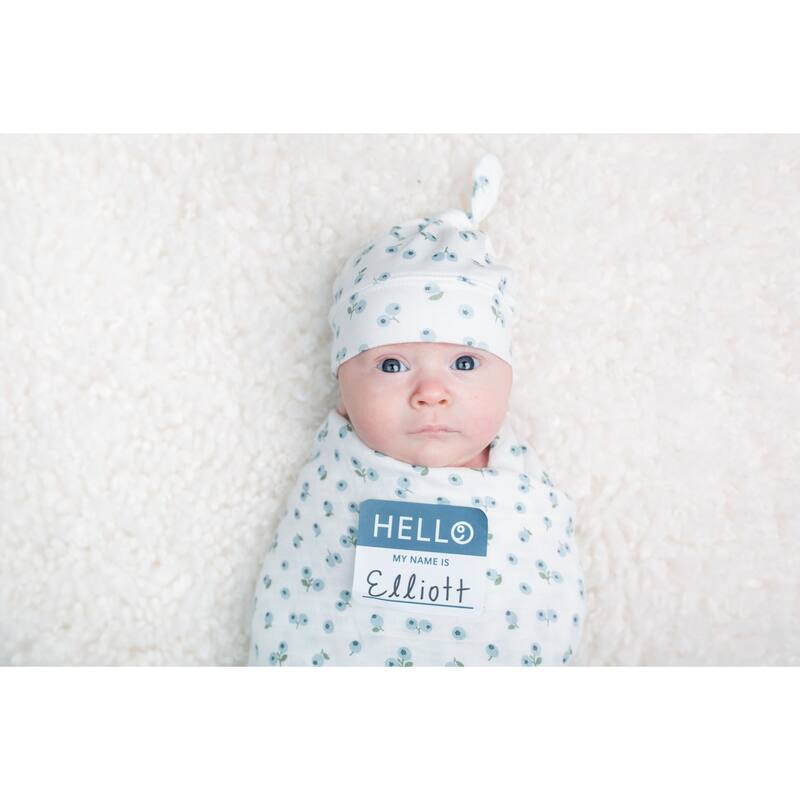 lulujo Hello World Hat & Swaddle Set