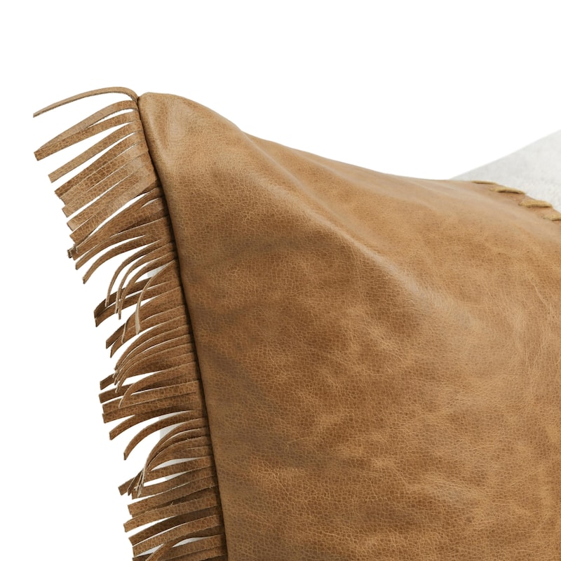 Villa by Classic Home Haris 22" Pieced Design Throw Pillow
