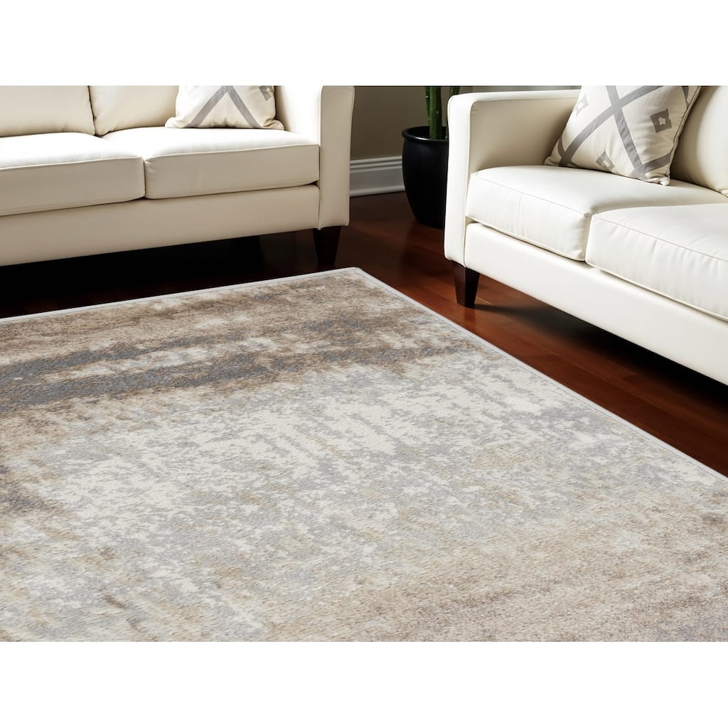 Abstract Modern Non Skid Stain Resistant Low Pile Area Rug - 144' X '108' X '0.25