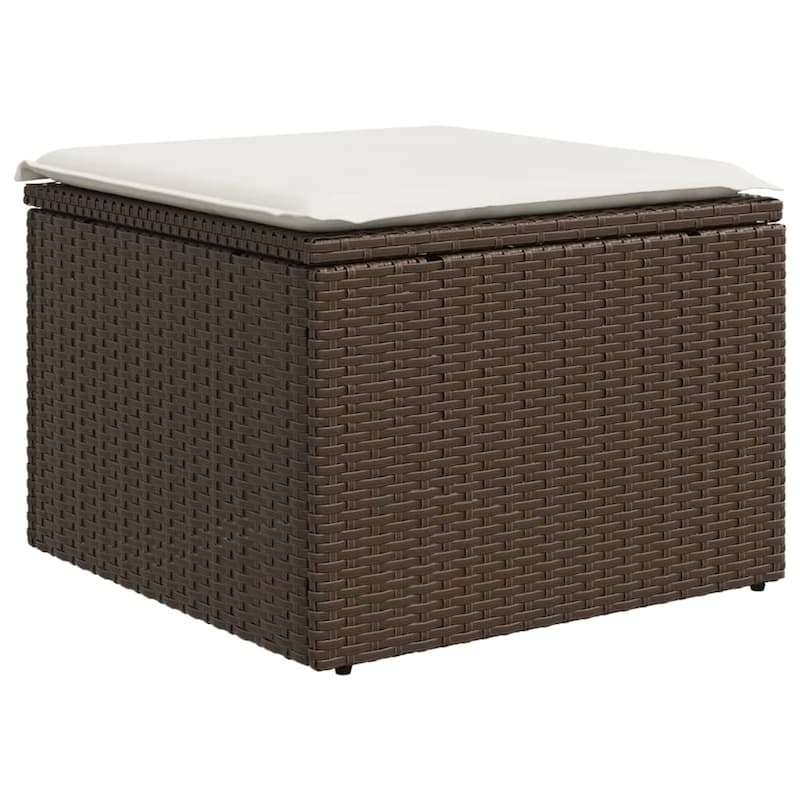 vidaXL Patio Sofa Set with Cushions Outdoor Furniture 10 Piece Poly Rattan - 21.7 x 39.4 x 28.7