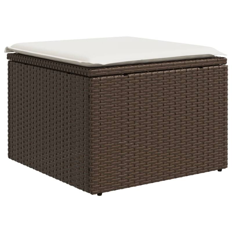 vidaXL Patio Sofa Set with Cushions Outdoor Furniture 8 Piece Poly Rattan - 21.7 x 39.4 x 28.7