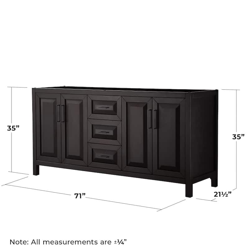 Wyndham Collection Daria 71" Double Free Standing Vanity Cabinet Only