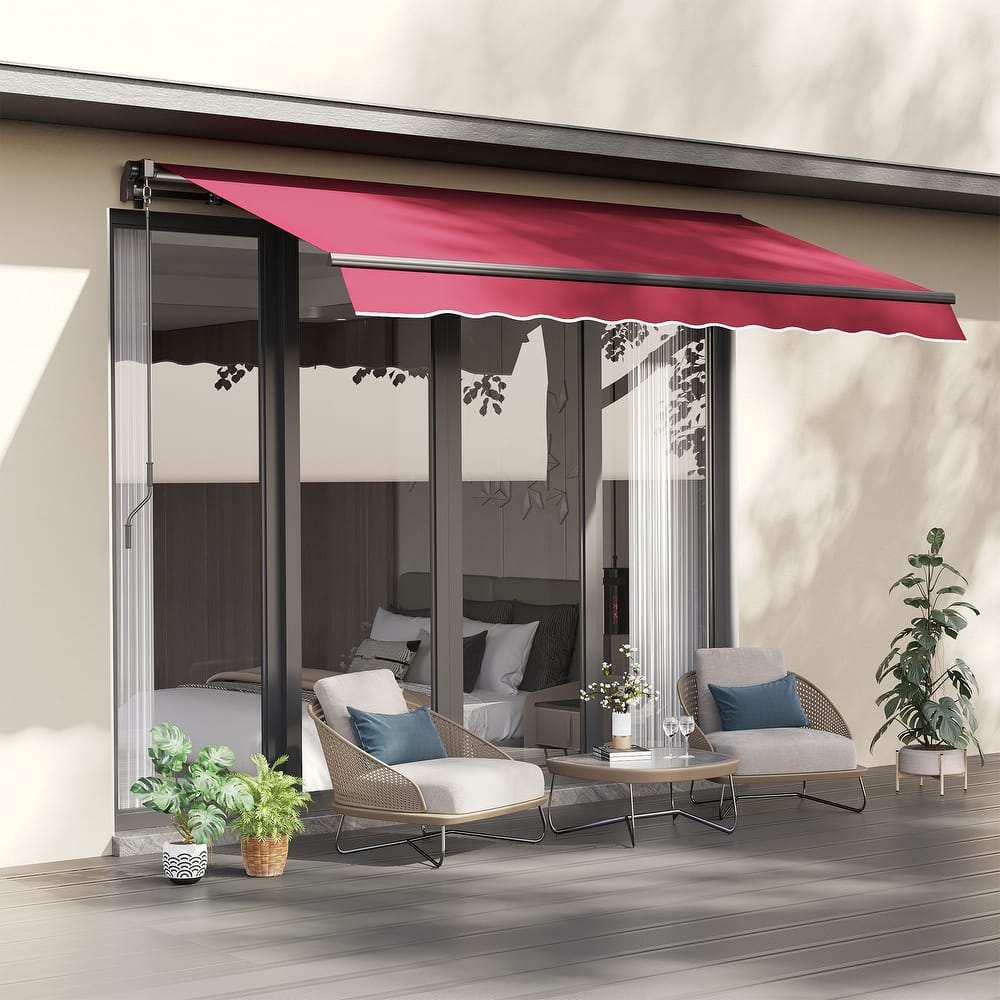 Outsunny 10x8-foot Manual Retractable Sunshade Shelter Awning