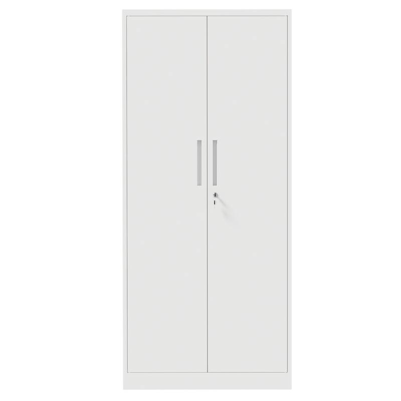 71"H Garage Storage Cabinet, Black Tool Steel Locking Cabinet with Doors and 4 Shelves, Tall Cabinets for Garage Storage Systems