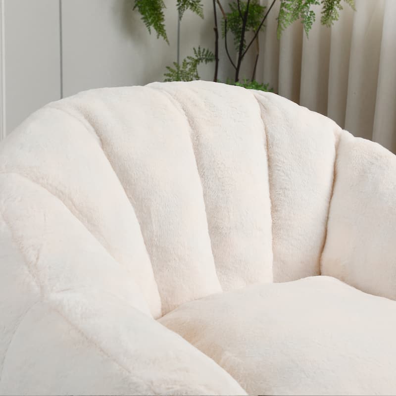 GDFStudio - Faux Fur 41.4" Deep Seat Bean Bag Chair with Armrests