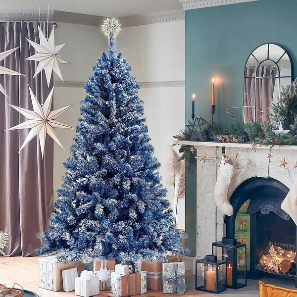 slide 2 of 7, 6FT Pre-Lit Hinged Artificial Fir ChristmasTree with 750 Branch Tips X-mas