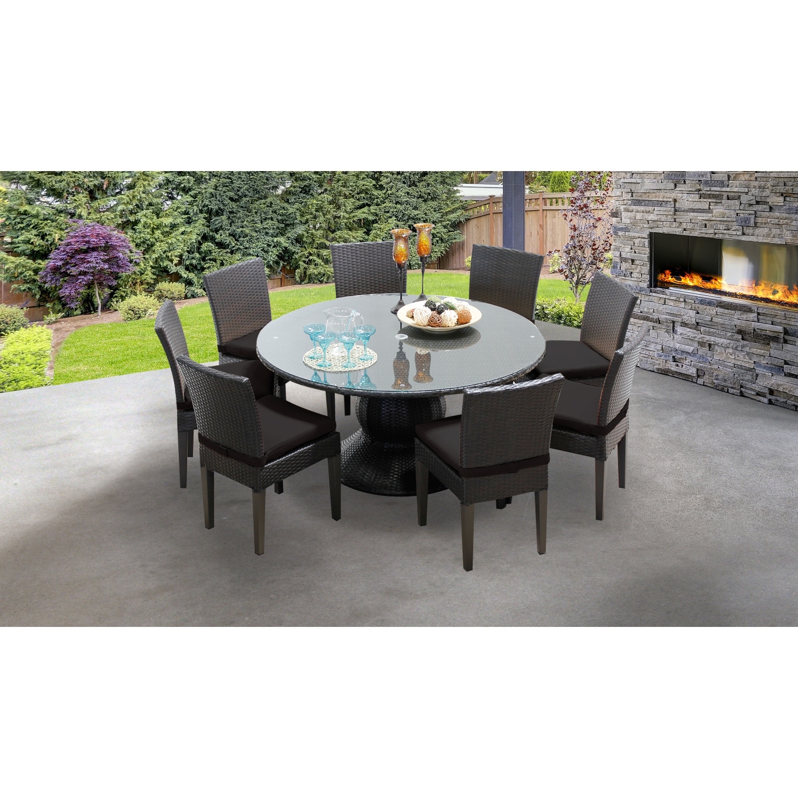 Hampton bay round outlet patio table set