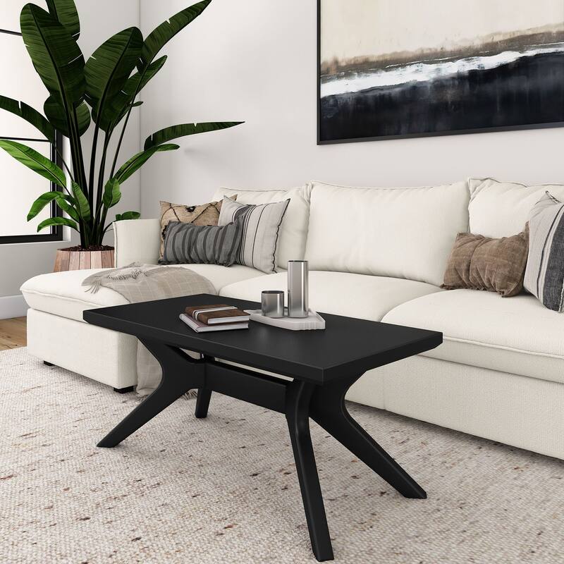 Plank and Beam Verso Rectangular Cross Leg Coffee Table - 40" - Black