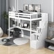 preview thumbnail 1 of 7, Multifunctional Twin Loft Bed with Desk White